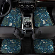 universal blue floral print car floor mats - MRSLM