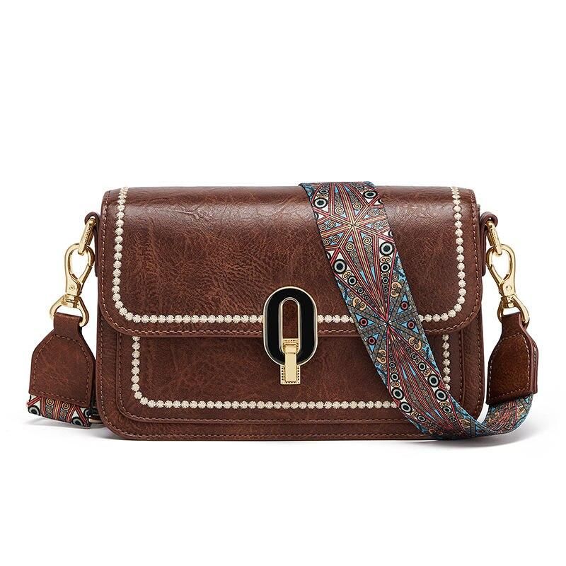 vintage textured square shoulder bag, view 2 - MRSLM