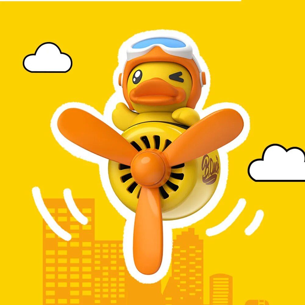 Duck Pilot Car Air Freshener with Rotating Propeller