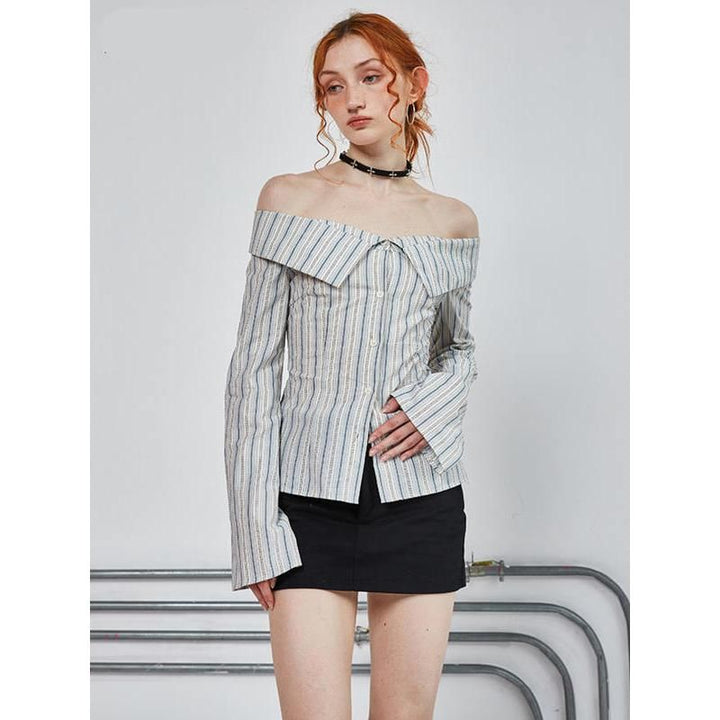 Women's Striped Off Shoulder Blouse