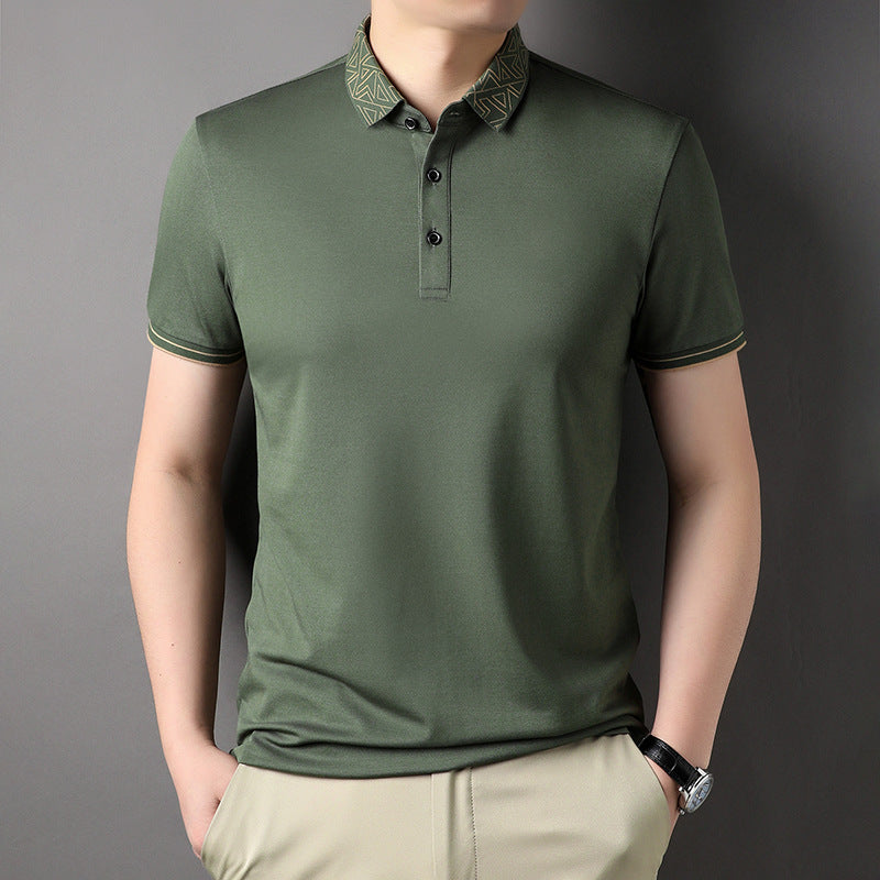 men's polo collar thin T-shirt, view 3 - MRSLM