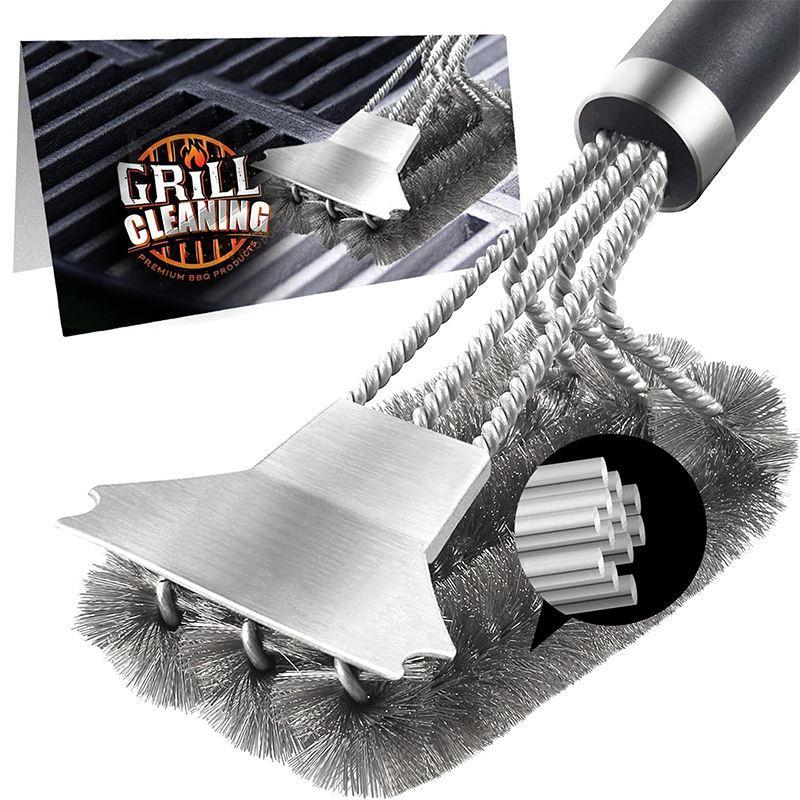 18-Inch Stainless Steel Safe Grill Brush & Scraper