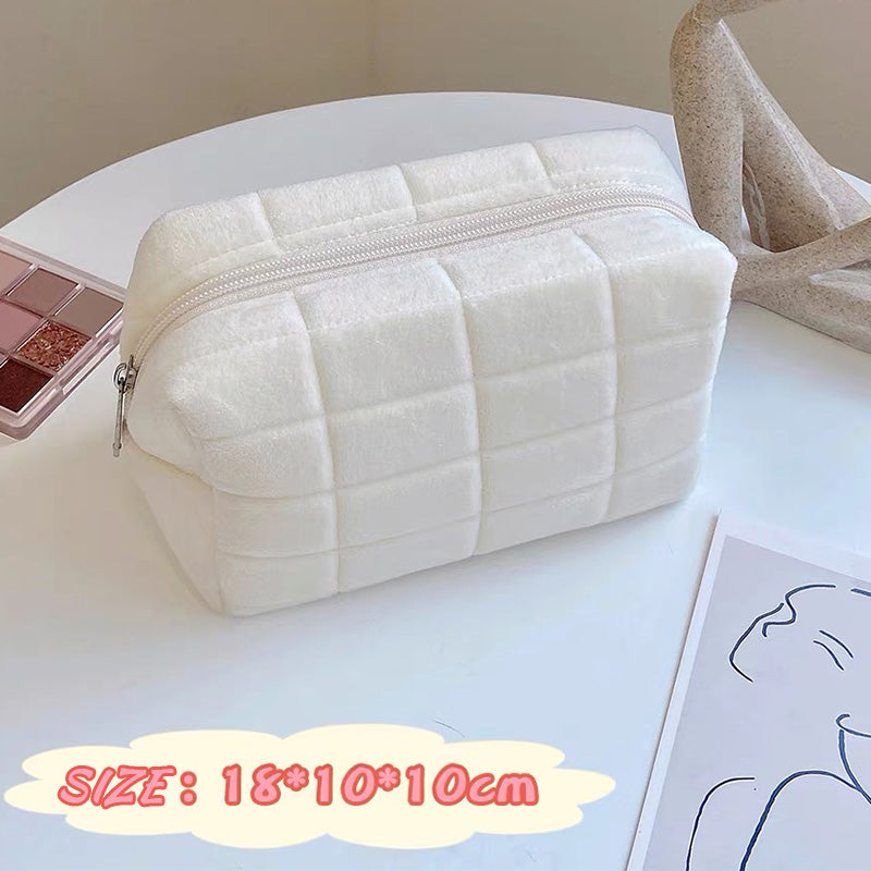 soft fur cosmetic storage bag, view 4 - MRSLM