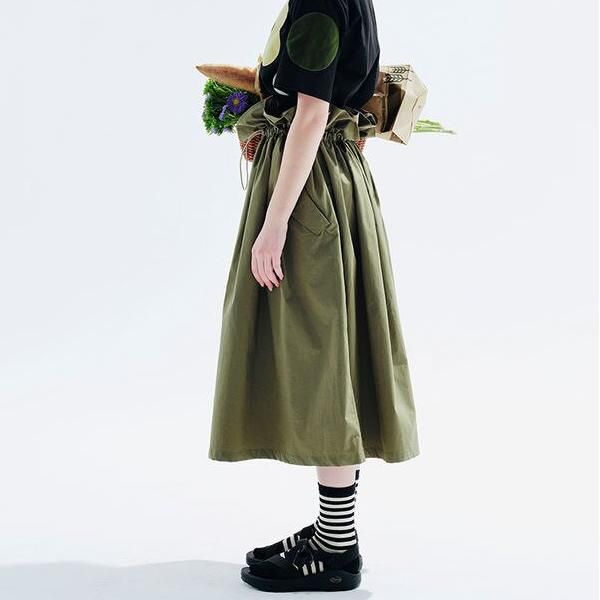 Women's Mid-Calf Pleated A-Line Work Dress Skirt