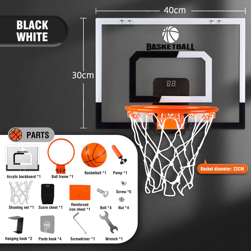 wall-mounted basketball hoop with score counter, view 3 - MRSLM
