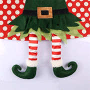 red white polka dot christmas tree skirt, view 2 - MRSLM