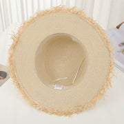 flat top straw sun hat with bowknot, view 10 - MRSLM