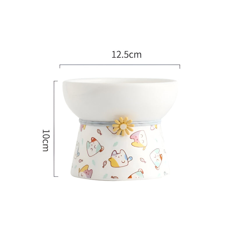 elevated ceramic cat bowl, view 5 - MRSLM