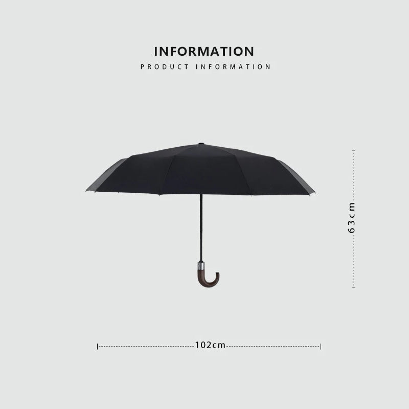 automatic wooden handle umbrella, view 10 - MRSLM
