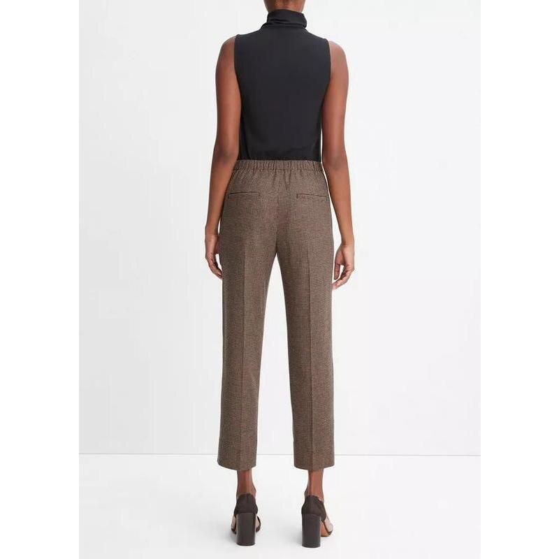 Elegante Hahnentritt-Hose mit hohem Bund für Damen