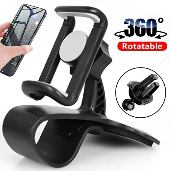 360° Rotatable Dashboard Car Phone Holder - Universal Fit for Smartphones