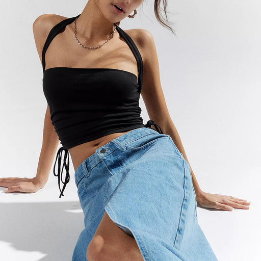 halter crop top, view 2 - MRSLM