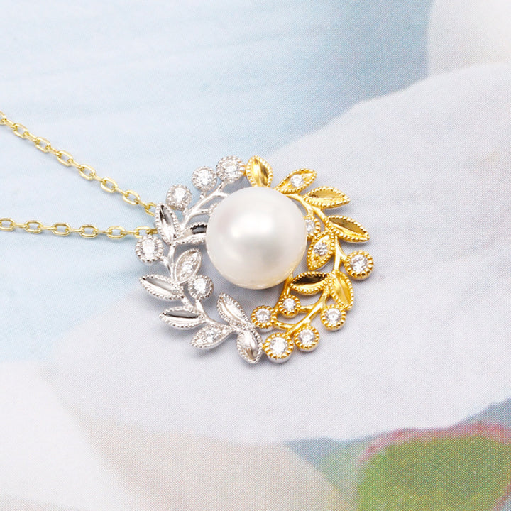 Silver Plated Pearl Zircon Necklace