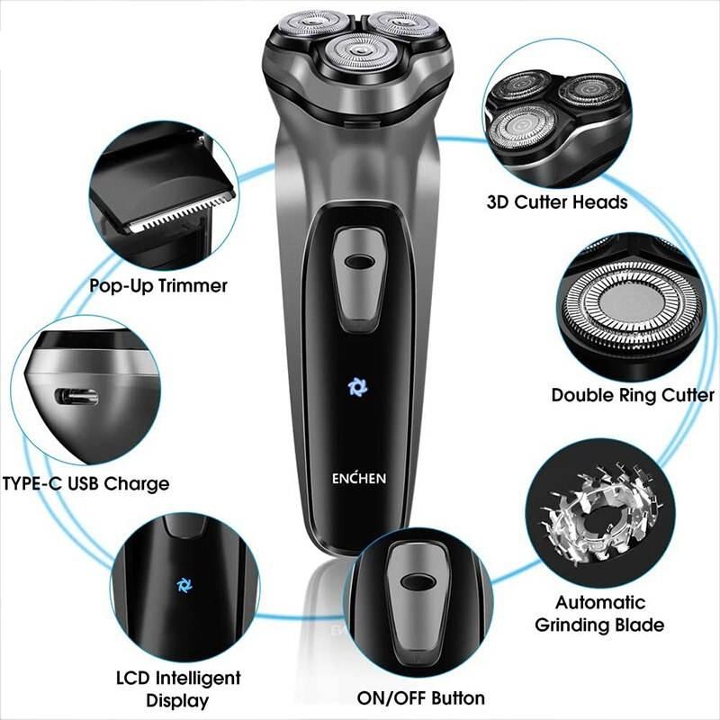 usb rechargeable rotary shaver for men, view 7 - MRSLM