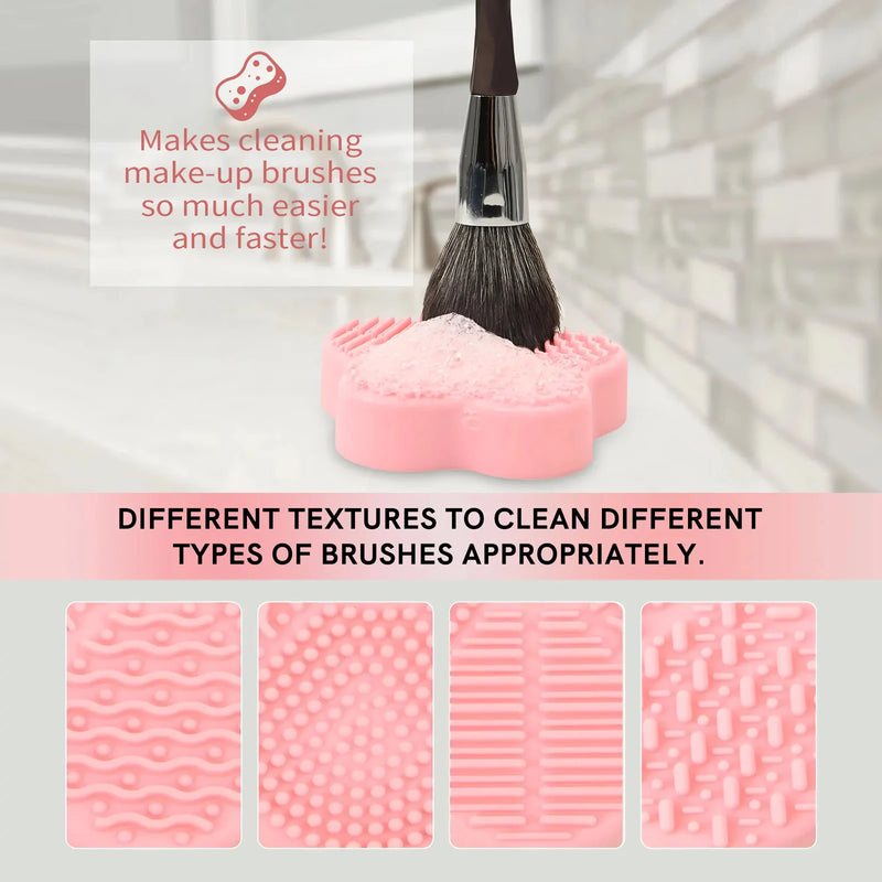 Silicone makeup brush cleaner with sponge, view 3 - MRSLM