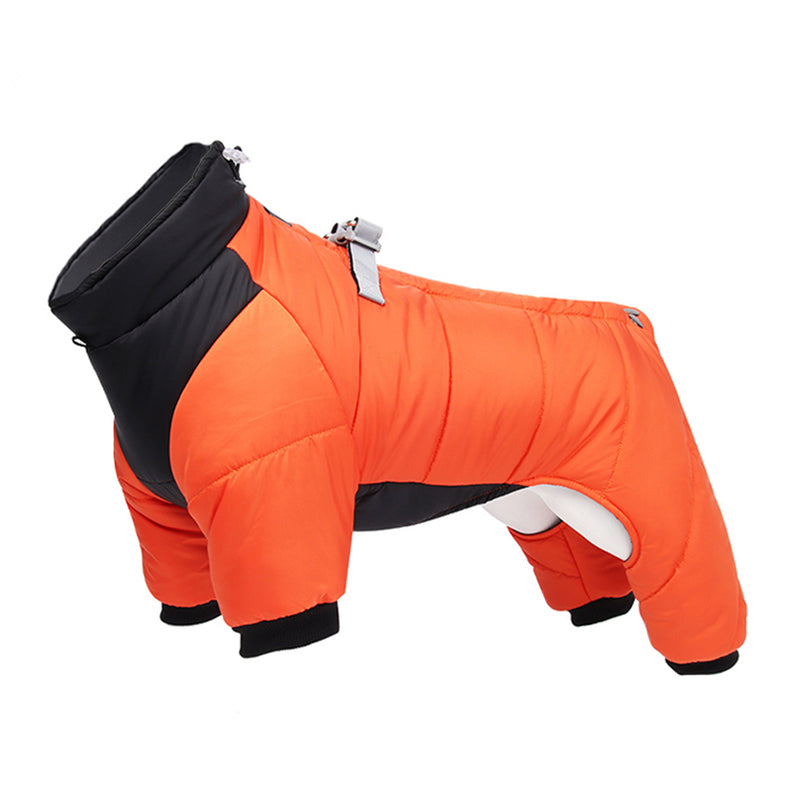 Casaco impermeável de inverno para cães com argola em D 