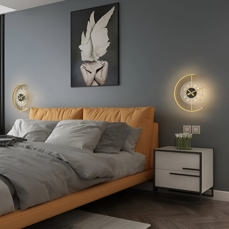 LED wall lamp with clock, view 6 - MRSLM
