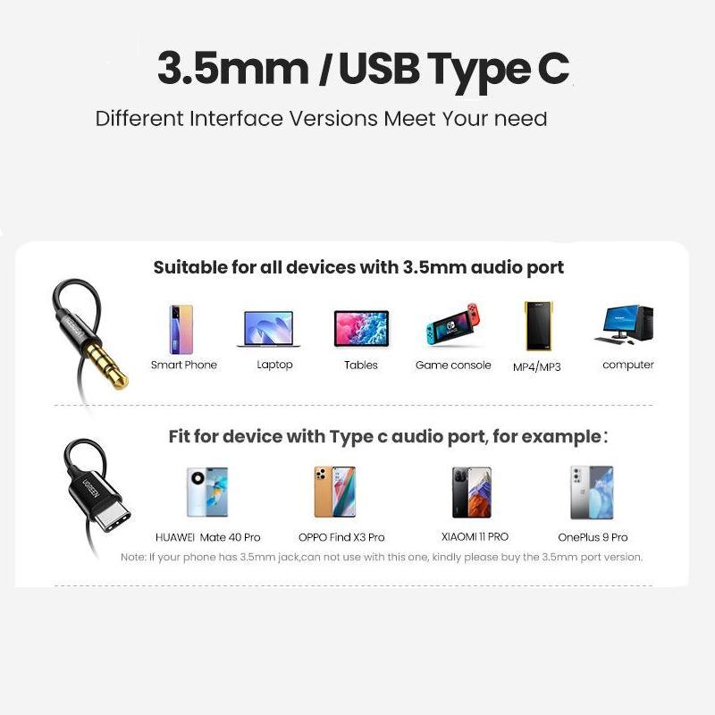 High-Definition In-Ear Earphones with Microphone - 3.5mm, USB Type-C, Lightning Connector