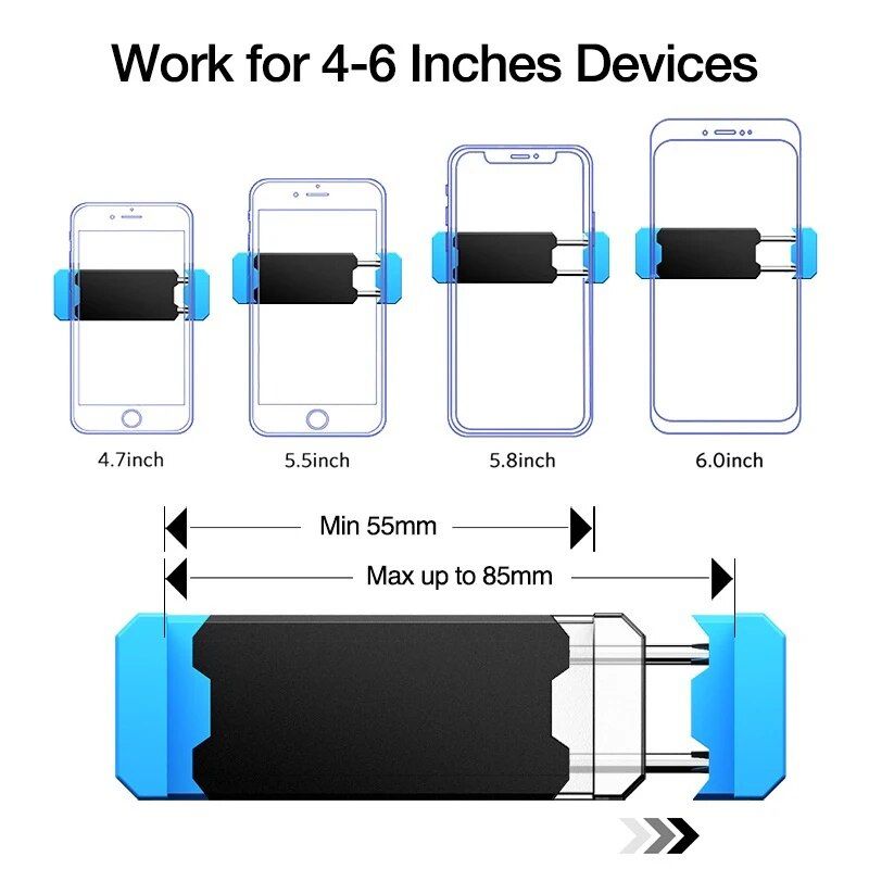 Universelle blaue Lüftungsschlitz-Autotelefonhalterung für 4-6 Zoll Geräte