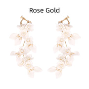 ceramic flower leaf ear clips, view 7 - MRSLM