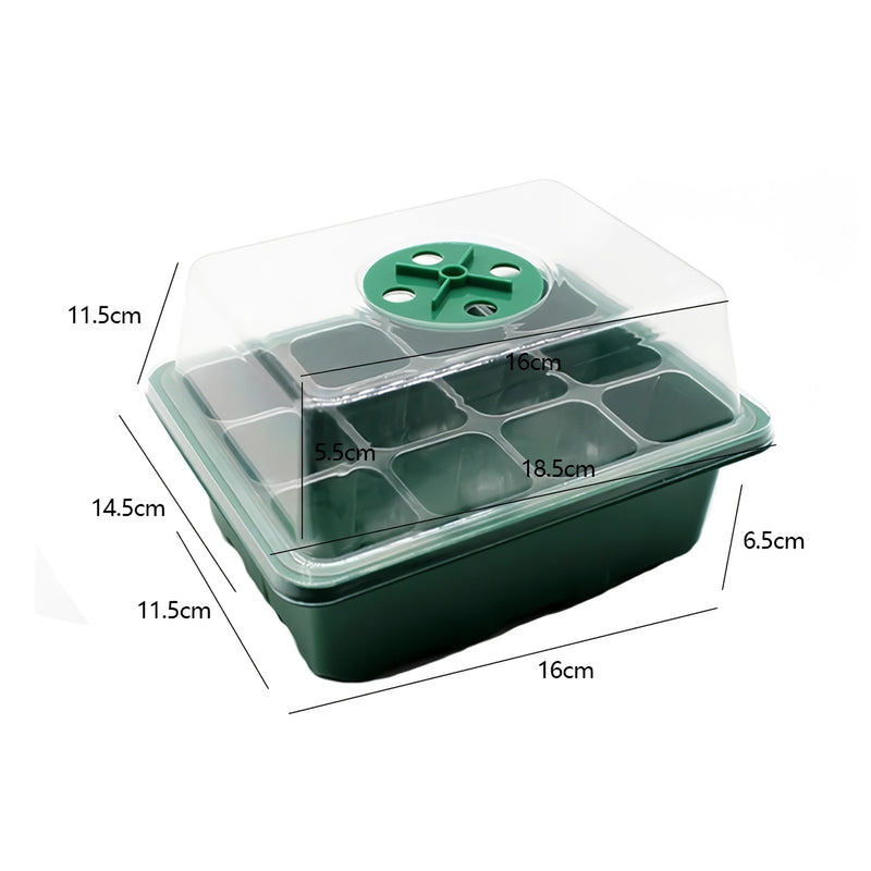 12-cell seedling tray with humidity dome, view 3 - MRSLM