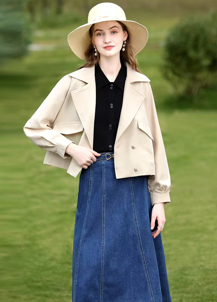 short double-breasted trench coat, view 4 - MRSLM