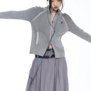 embroidered y2k zipper cardigan, view 5 - MRSLM