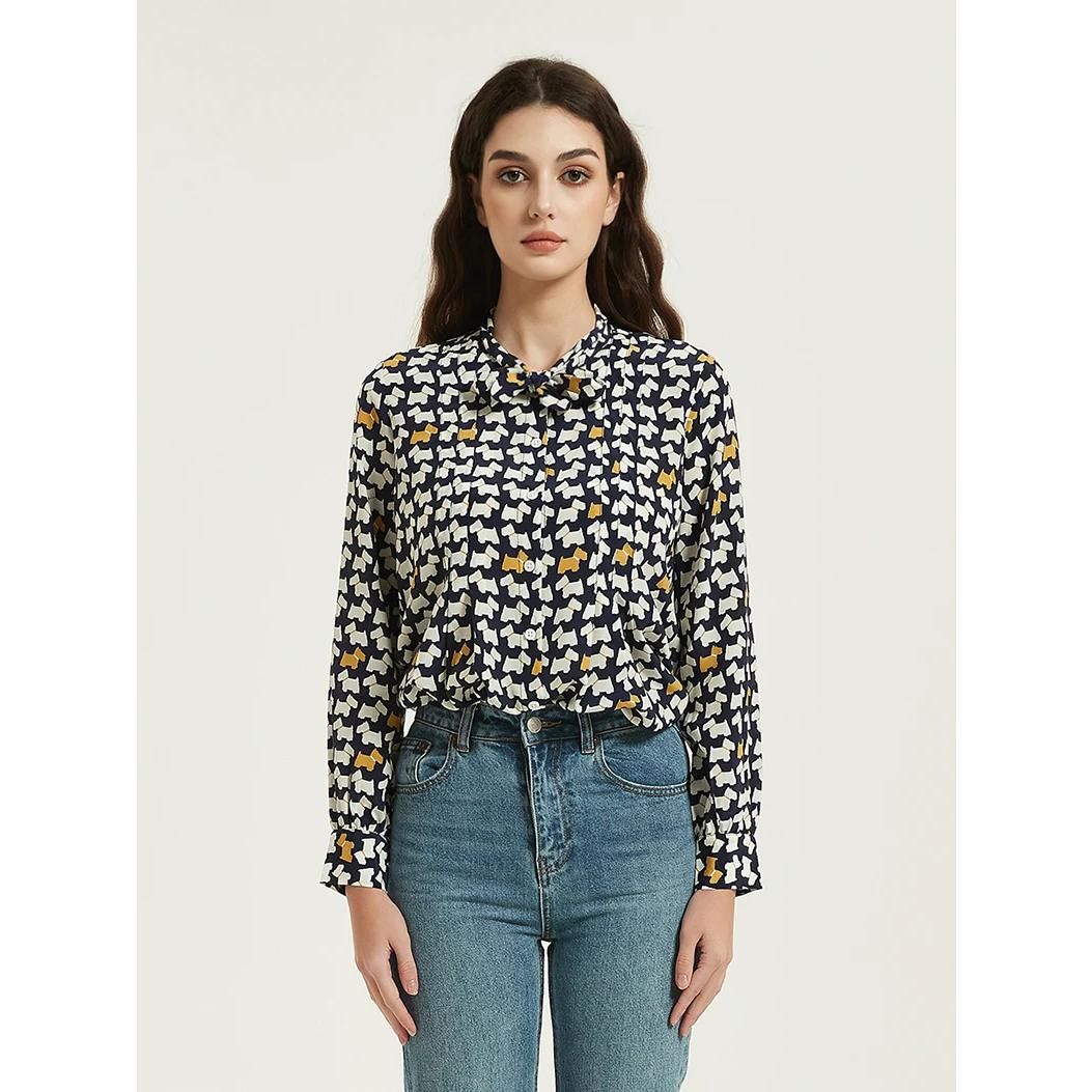 Elegant Mulberry Silk Crepe De Chine Blouse