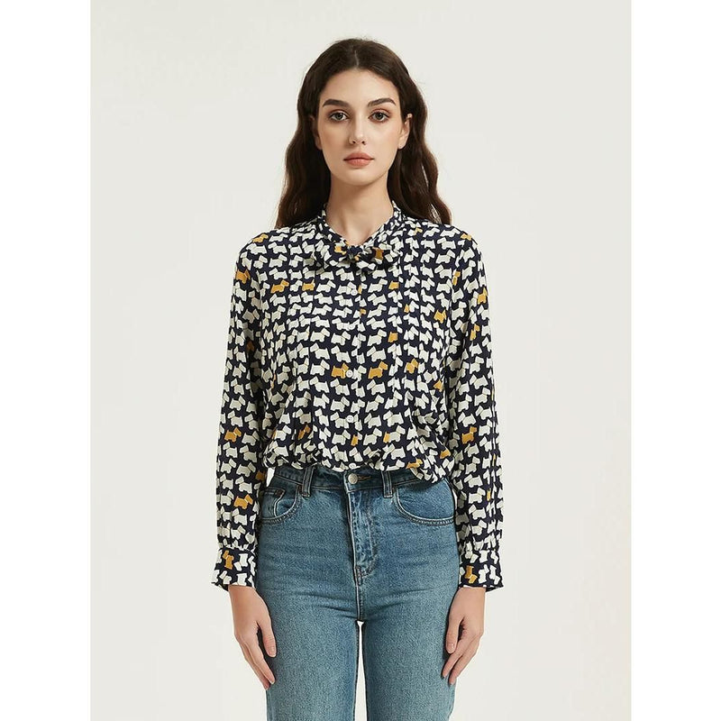 Elegante Bluse aus Crêpe de Chine aus Maulbeerseide