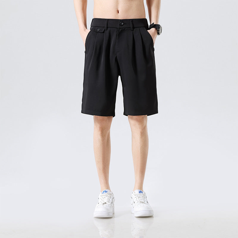 Bequeme, weiche Herren-Shorts in Unifarben, kleine Anzughose