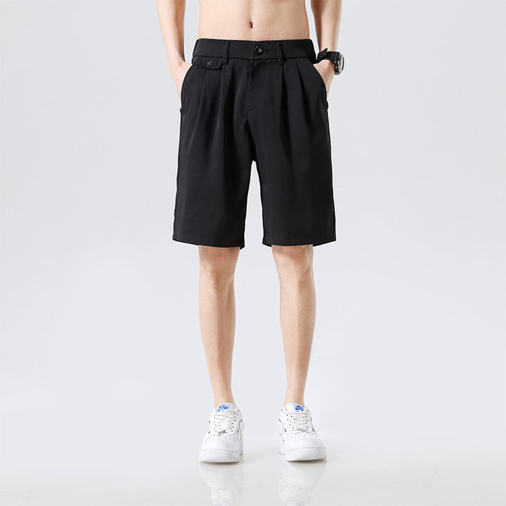 Bequeme, weiche Herren-Shorts in Unifarben, kleine Anzughose