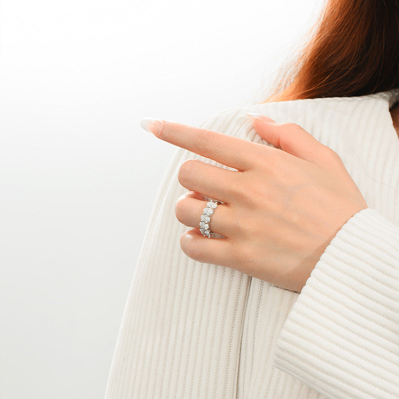 oval moissanite sterling silver ring - MRSLM