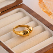 high polished gold plated chunky adjustable ring, view 2 - MRSLM