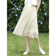 satin pleated midi skirt, view 3 - MRSLM