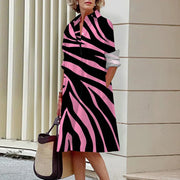 stripe 3D printed loose dress, view 9 - MRSLM