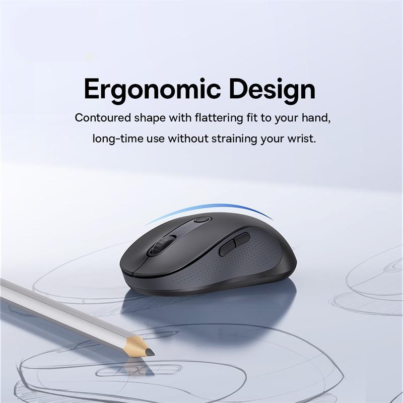 Mouse sem fio Bluetooth 5.2 de 4000 DPI - Design ergonômico com 6 botões silenciosos para compatibilidade com diversos dispositivos.