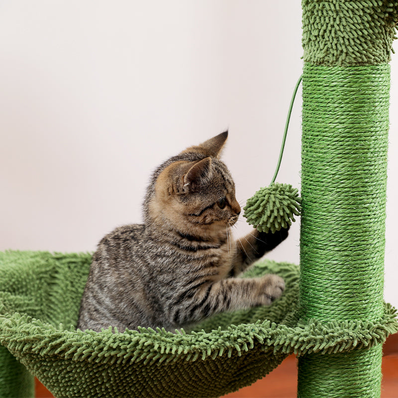 cactus cat scratching post with hammock, view 5 - MRSLM
