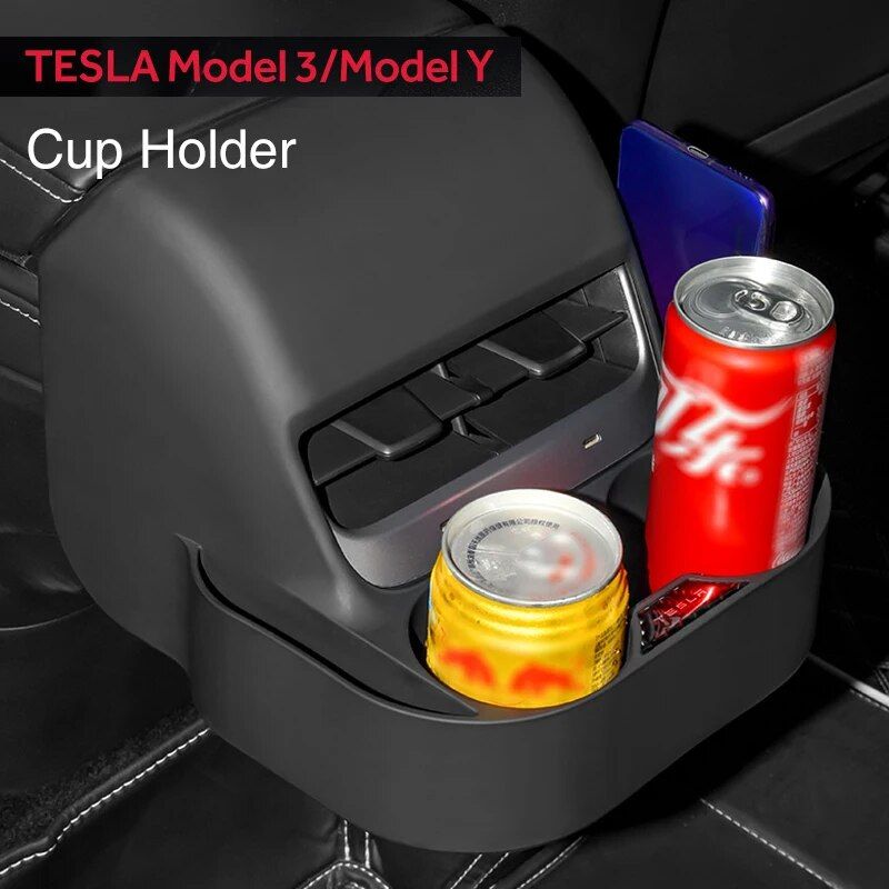 rear seat air vent cup holder for Tesla Model 3 and Y, view 3 - MRSLM