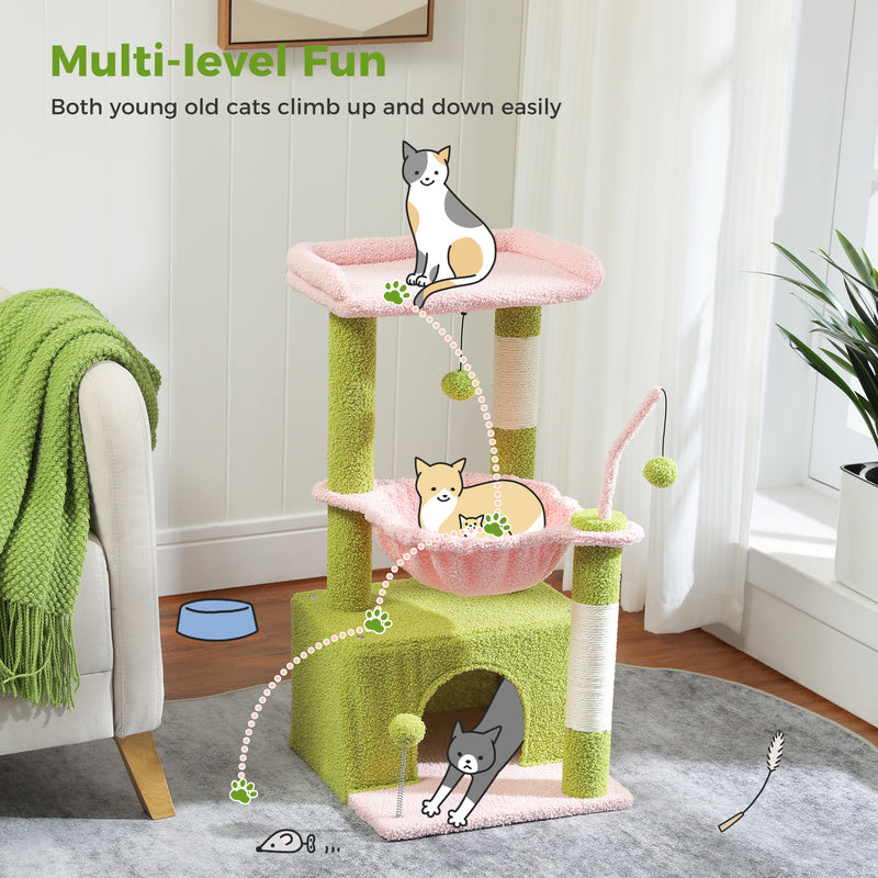 multi-level indoor cat tree, view 5 - MRSLM