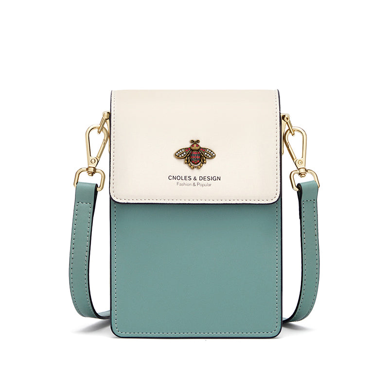 Bolsa feminina de luxo com design de abelha, para usar no ombro ou transversal.