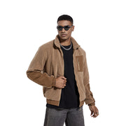 men's standing collar fleece jacket, view 2 - MRSLM