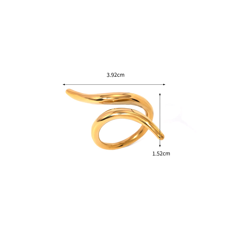 Anel de cobra banhado a ouro 18K
