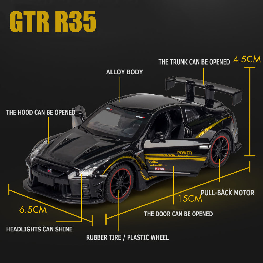 1:32 Scale Diecast Sports Car Model - Skyline R34 R35