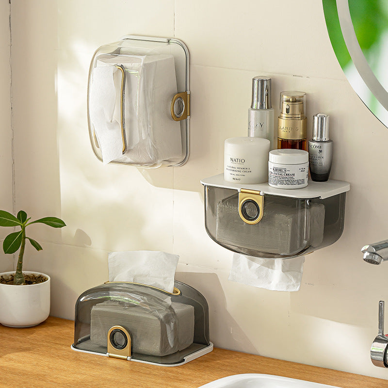 wall-mounted tissue box and storage dispenser, view 5 - MRSLM