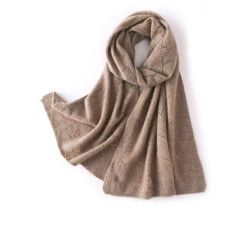 100% goat cashmere knitted scarf, view 3 - MRSLM