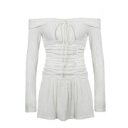 pleated off-shoulder dress, view 6 - MRSLM