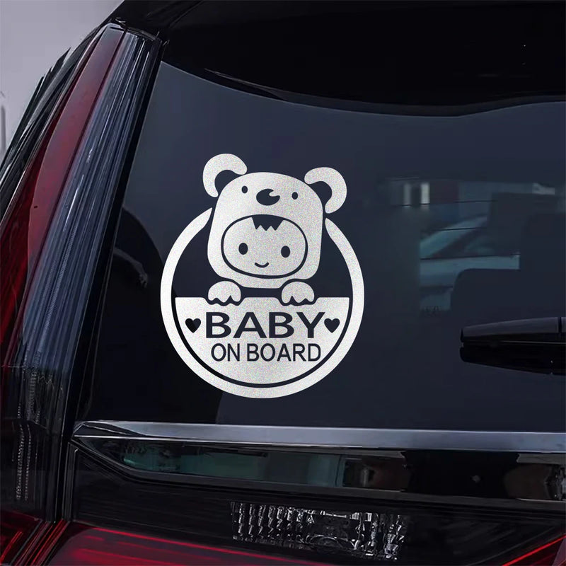 reflective baby on board car decal, view 8 - MRSLM