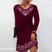 autumn and winter printed dress for women, view 3 - MRSLM