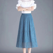 striped a-line chiffon skirt, view 9 - MRSLM