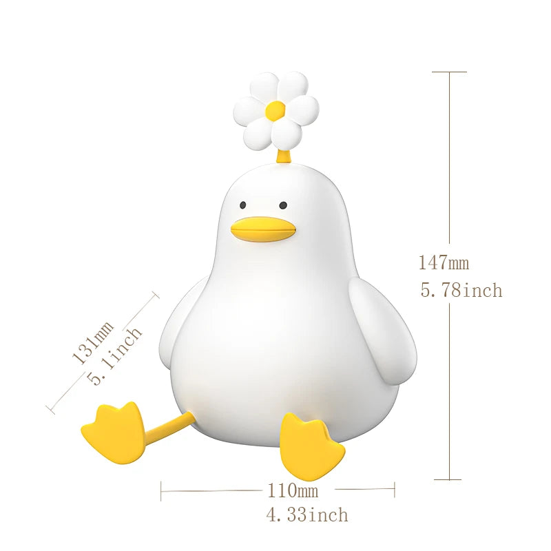 charming duck night light with flower, view 8 - MRSLM